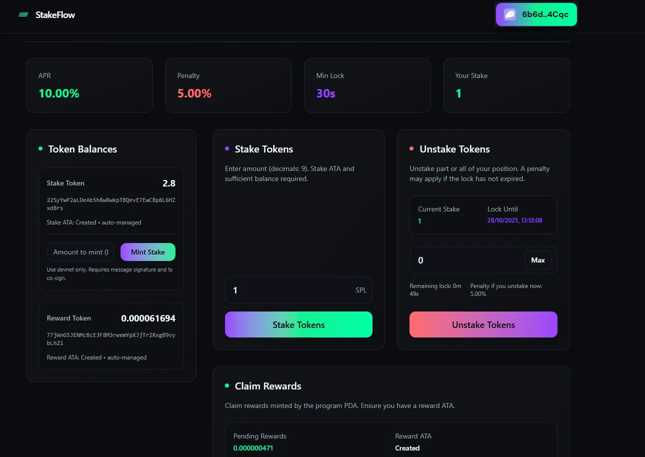 StakeFlow preview